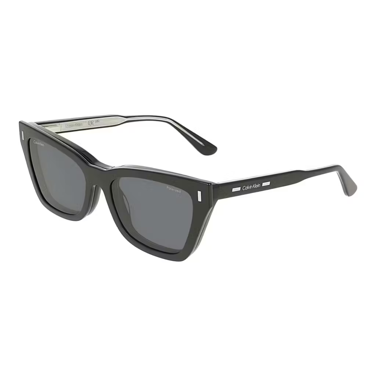 Calvin Klein Black Polarized Plastic Sunglasses