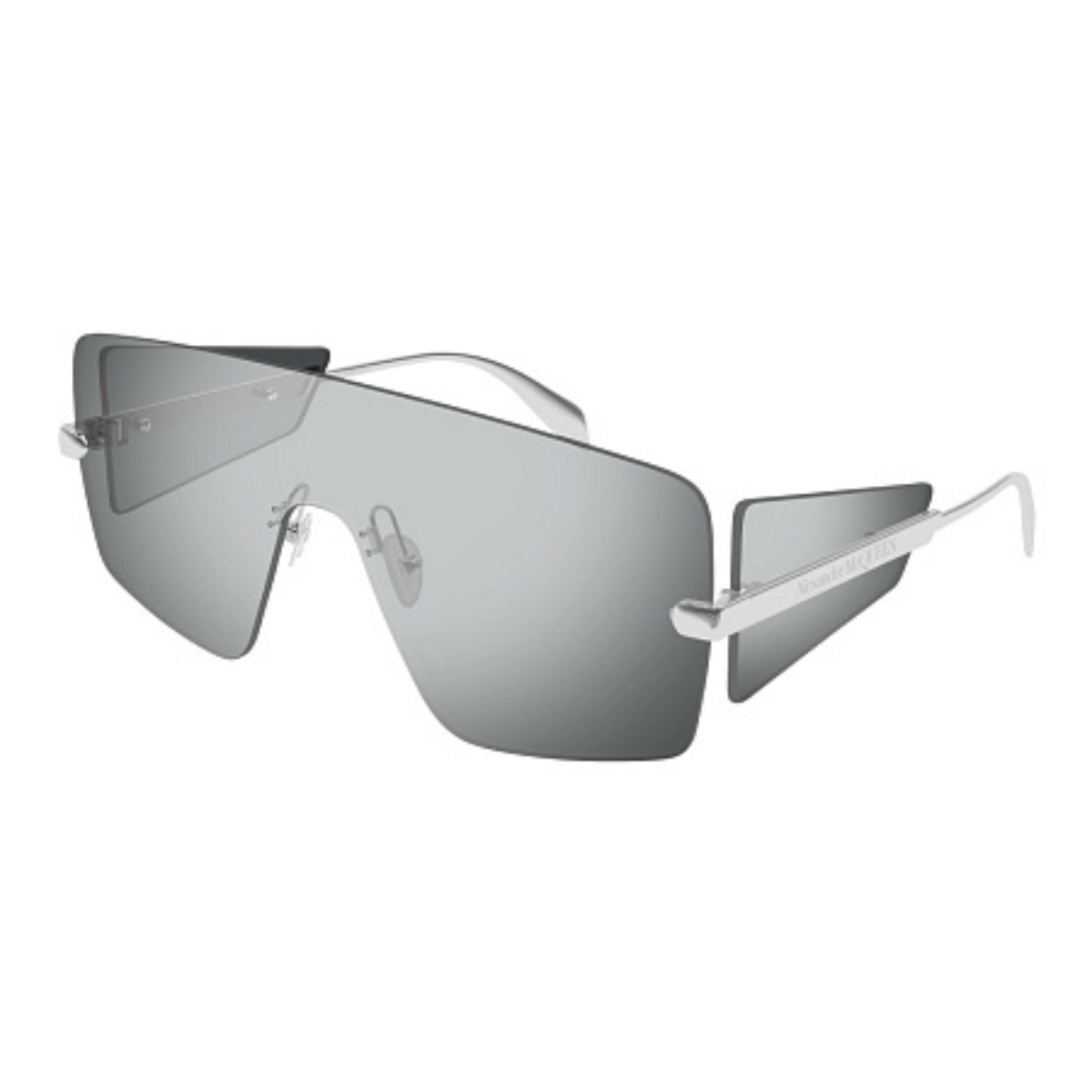 Alexander McQueen Silver Monolens Sunglasses