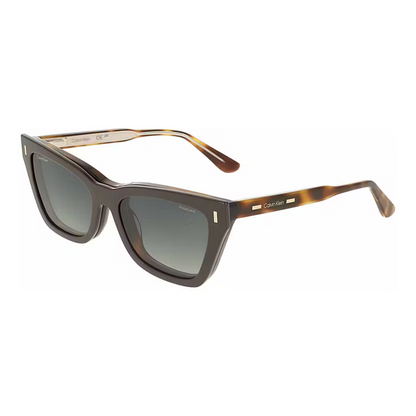 Calvin Klein Brown Polarized Plastic Sunglasses